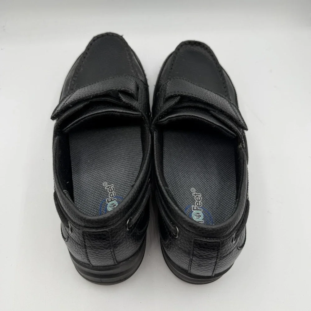 Apex Boat Shoes‎ Mens Size 10 Medium Black Leather Strap Comfort Loafers A2000M